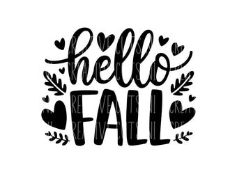 Hello Fall svg Fall svg Autumn svg Fall svg Autumn svg cricut svg, silhouette svg, digital cut file Cozy Cosy cute fall svg