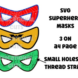 SVG Superhelden-Masken. A4 Seite. Schnelle und einfache Ressourcen