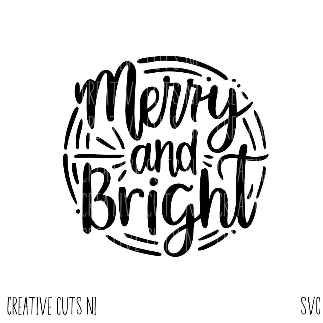 Merry and Bright Svg Christmas Svg Cricut Cut File Svg Christmas Svg - Etsy