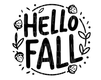 Hello Fall svg Fall svg Autumn svg Fall svg Autumn svg cricut svg, silhouette svg, digital cut file Cozy Cosy cute fall svg