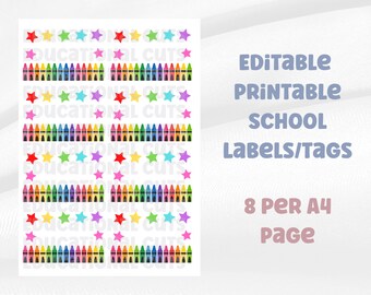 School labels | name tags | classroom resources | star labels | printable | editable