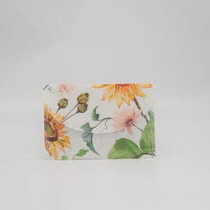 nachhaltiges Kuvert aus Stoff (A6) mit Postkarte, Stoffkuvert, Briefumschlag, Stoffumschlag, Briefkuvert, Sonnenblume, sunflowerseason