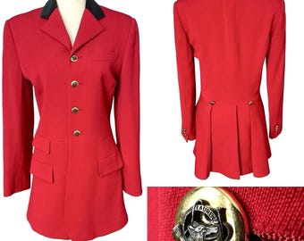 Ralph Lauren Purple Label Vintage 70s Collectible Equestrian Jacket Womens 6 Red