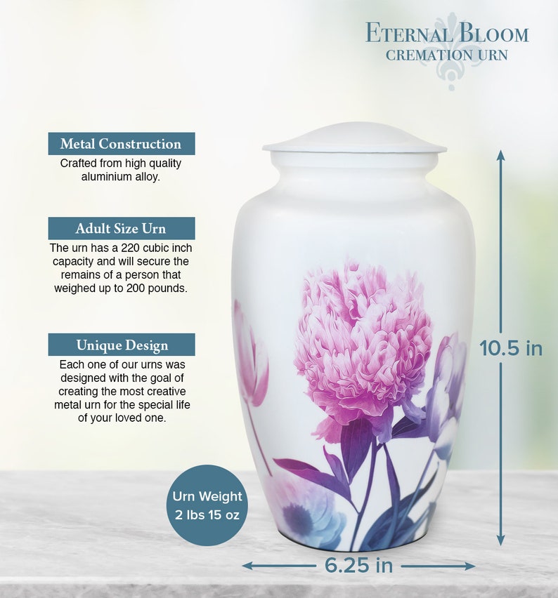 Cremation Urn With Flowers Cremation Urn for Human Ashes Funeral Urn