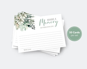 Share A Memory Cards For Funeral, Celebration of Life, Printed Grievance Cards, Ready to Ship, 50 Cards Per Package