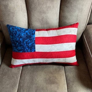 Custom Handmade American Flag Single-Sided Pillow