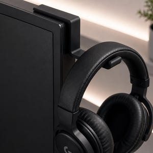 Kopfhörerhalter Selbstklebend für Monitor, Schreibtisch und – Headset Halter Platzsparend – Gaming Headset Kopfhörer Aufhängung