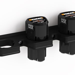 Battery wall mount suitable for WORX 12V batteries / battery mount wall mount (3 batteries) / battery holder