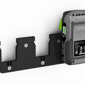 Battery wall holder suitable for LUX-TOOLS batteries 20V / battery holder wall holder (3 batteries) including screws and dowels