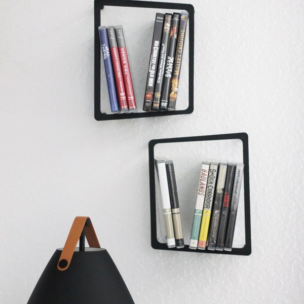DVD / Bluray Design Wall Shelf Set of 2 | Hanging shelf | Decorative shelf | Steelbook Wall Mount | Media Shelf