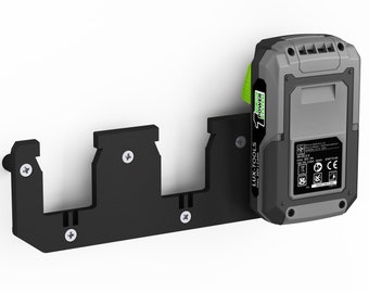 Battery wall holder suitable for LUX-TOOLS batteries 20V / battery holder wall holder (3 batteries) including screws and dowels