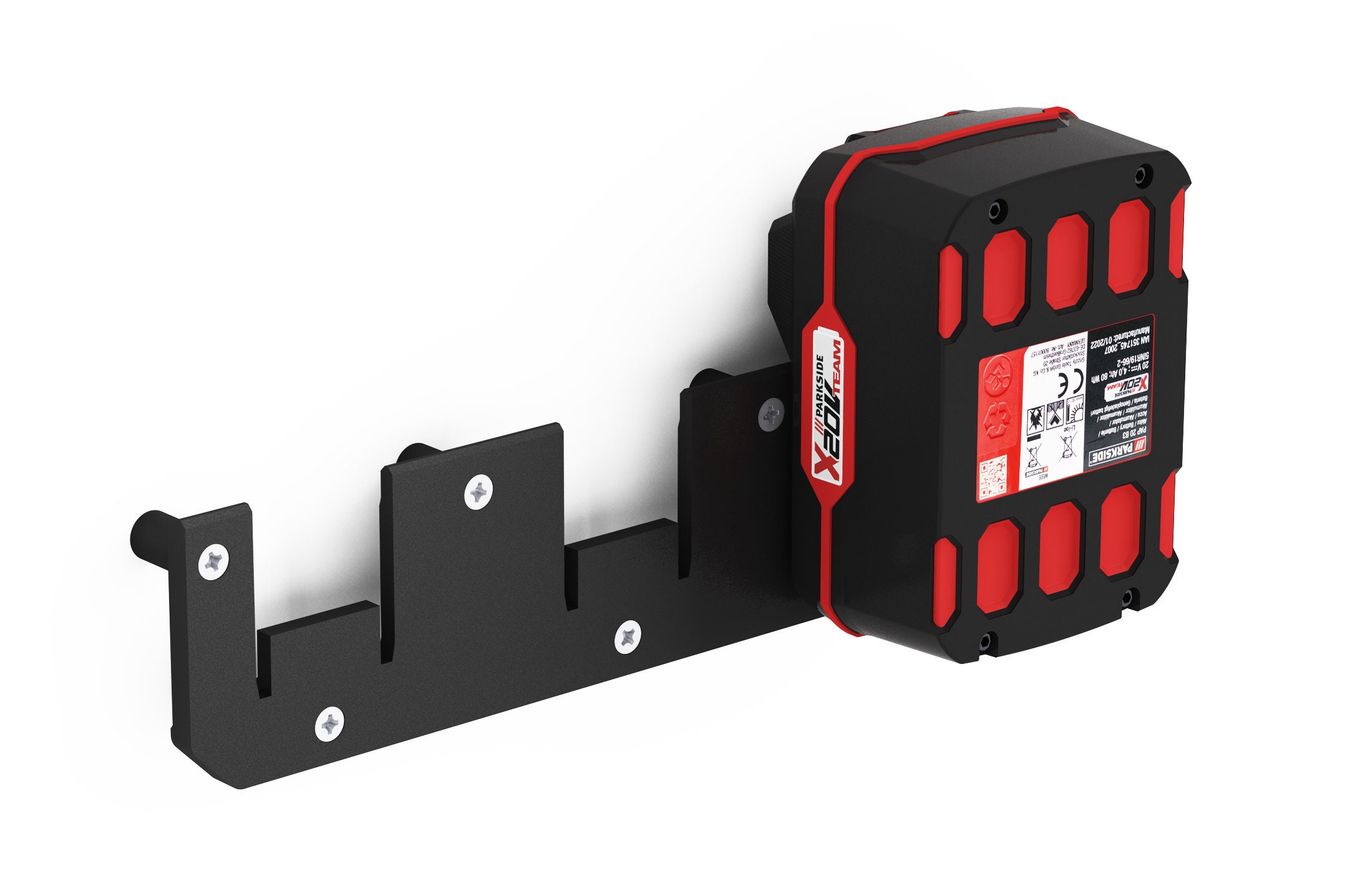 Support mural pour batterie adapté aux batteries Parkside 20V / support mural pour batterie (3 batteries) avec vis et chevilles