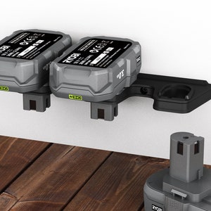 Battery wall mount suitable for Ryobi batteries 18V ONE+ / battery holder Wall mount (3 batteries) incl. screws & dowels