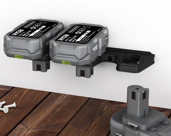 Akku Wandhalterung geeignet für Ryobi Akkus 18V ONE+ / Akku-Halterung Wandhalter (3 Akkus) inkl. Schrauben & Dübel