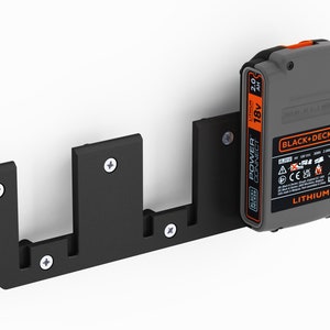 Battery wall mount suitable for Black+Decker batteries 18V / battery mount wall mount (3 batteries) including screws and dowels