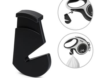 Kotbeutel-Halter für Flexi Leinen, Haken für Hundekotbeutel, Clip Hundeleine, Halterung freihändig Hundekotbeutelhalter