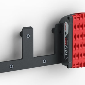 Battery wall mount suitable for Bosch 18V Professional batteries Blue (also ProCore) Battery holder wall mount (3 batteries) incl. screws & dowels