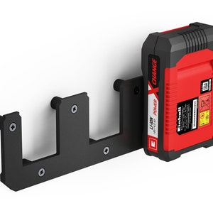 Battery wall mount suitable for Einhell batteries 18V Power-X-Change / Battery holder Wall mount (3 batteries) incl. screws & dowels