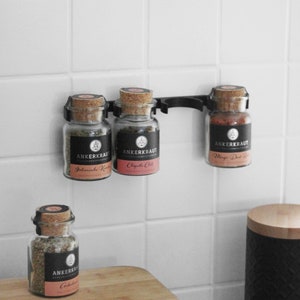 Spice rack for anchor herb spices for 4 spice jars hanging for cabinet door or wall floating shelf / hanging shelf spice cans image 3