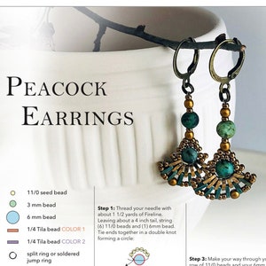 BEADING TUTORIAL - Peacock Earrings