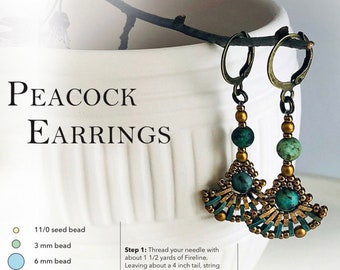 BEADING TUTORIAL - Peacock Earrings