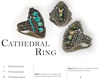 BEADING TUTORIAL - Cathedral Ring and Earrings