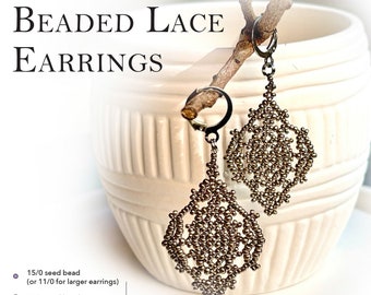 BEADING TUTORIAL - Beaded Lace Earrings and Ring