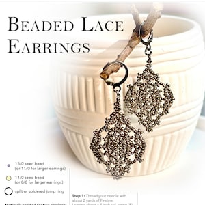 BEADING TUTORIAL - Beaded Lace Earrings and Ring