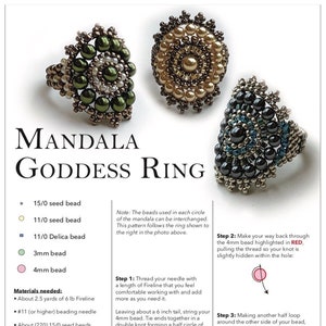 BEADING TUTORIAL Mandala Goddess Ring image 1
