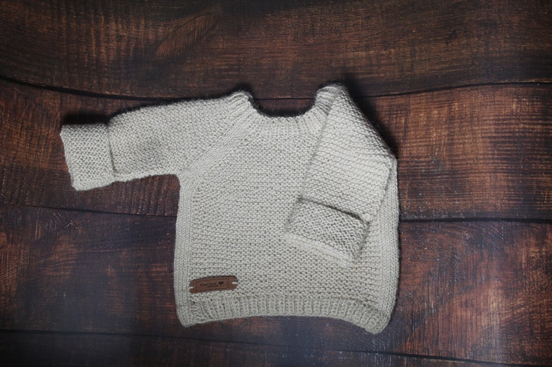 Baby oversize sweater hand-knitted with pure alpaca wool in three sizes Unisex Knitted sweater handmade image 6