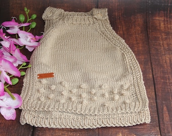 Baby top made of cotton hand-knitted, tank top, baby knitwear, baby in 3 sizes