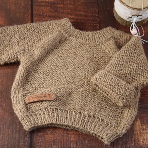 Maglione oversize per neonati lavorato a mano con pura lana di alpaca in tre taglie Unisex | Maglione lavorato a maglia fatto a mano