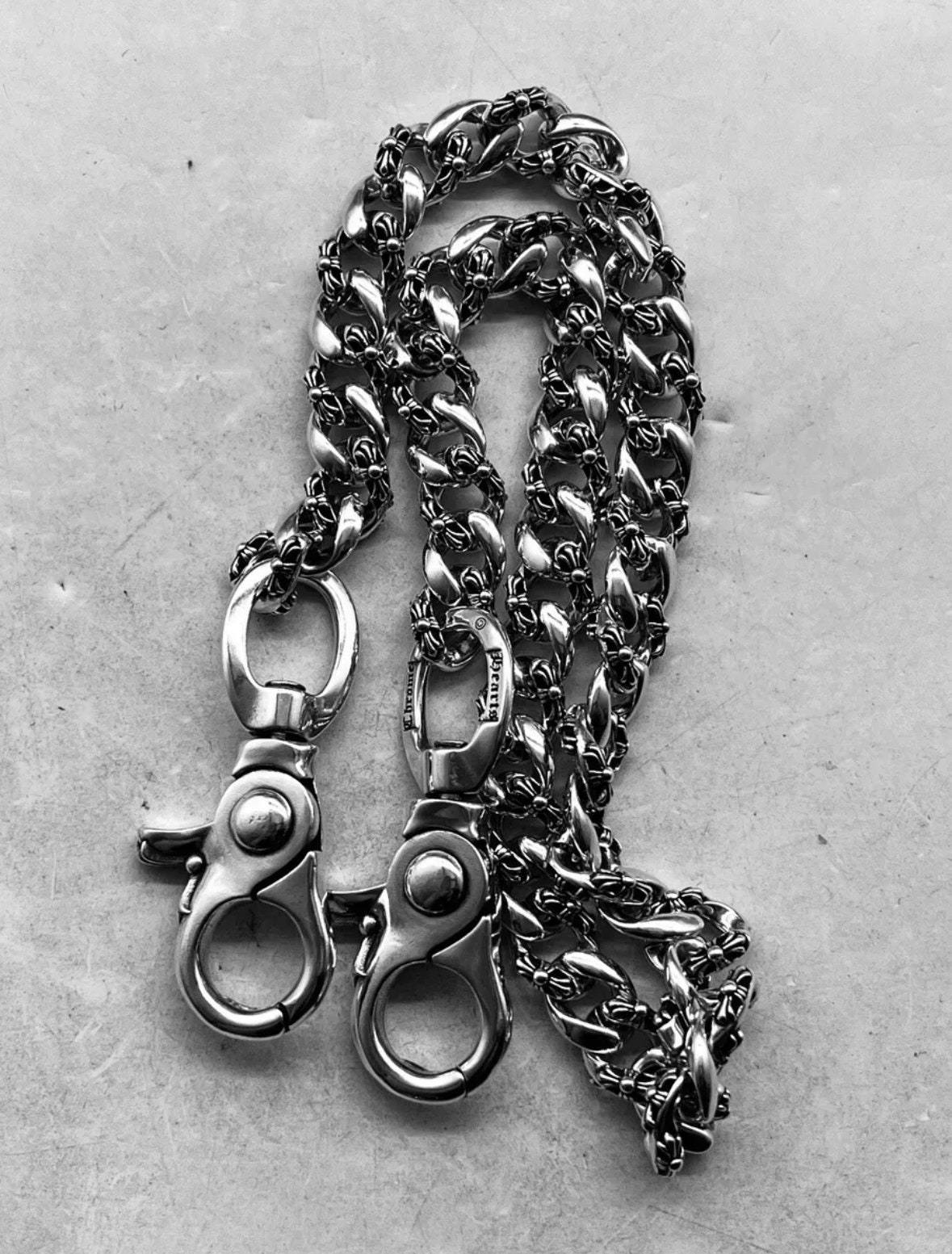 Heavyweight Chrome Link Wallet Chain - Etsy 
