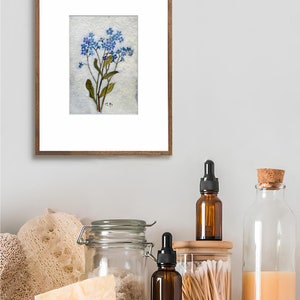 FORGET-ME-NOT original painting blue filed flowers botanical art wildflower unframed image 7