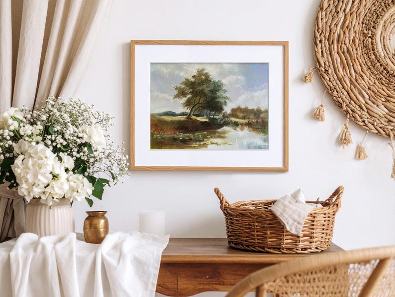 Vintage Landscape Art Print - Classic Countryside Painting, Traditional Wall Art - Unframed image 7