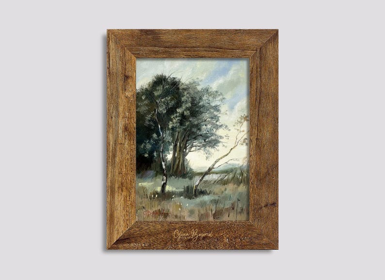 French Countryside Art Print, Vintage Looking Summer Landscape Painting ...