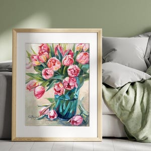 Tulips painting print for modern home decor