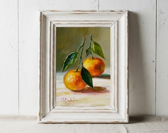 Tangerine Print - Vibrant Citrus Wall Art, Fruit Still-life Kitchen Decor - Unframed