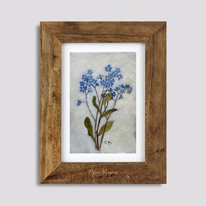 FORGET-ME-NOT original painting blue filed flowers botanical art wildflower unframed image 6