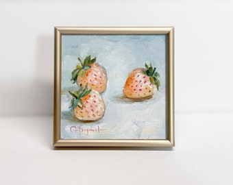 PINEBERRIES painting still life food art original art unframed