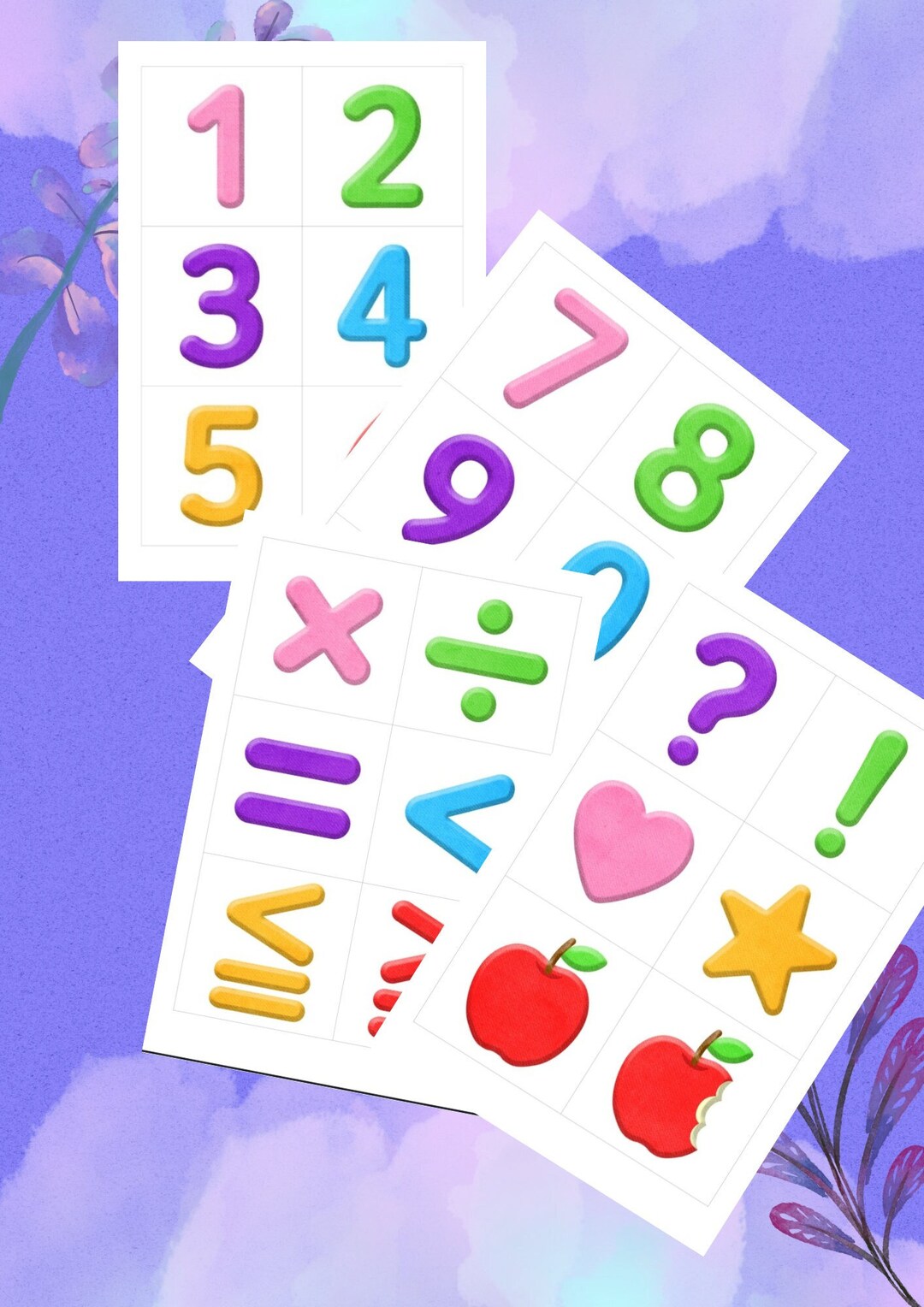 Printable Math Numbers and Operations - Etsy