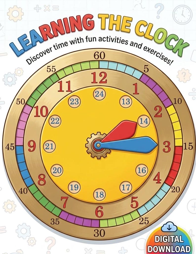 Learning Clock Printable - Etsy