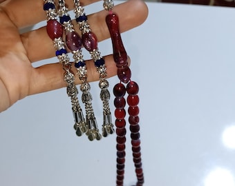 Fire Amber Prayer Beads