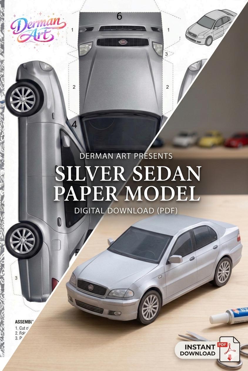 5 Car Paper Model Templates - Etsy