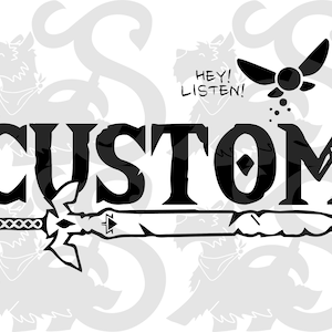 The Legend of (CUSTOM)/ Breath of the Wild svg / Diseños de camisetas divertidas / Camisetas de jugador / Archivos de corte de videojuegos Zelda / svg png dxf / DIGITAL