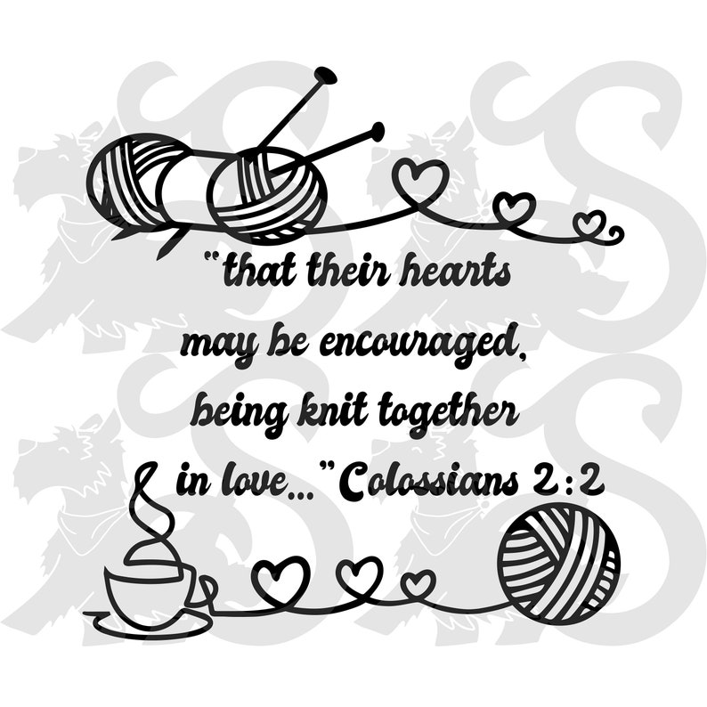 Knit Together Bible Verse Knitting SVG/PNG/JPG Free Commercial Use
