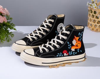 Custom Embroidered Converse Fox: Pet embroidered sneakers
