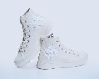 Bridal Converse: Custom Flower Embroidered Wedding Sneakers