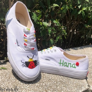 Custom Embroidered Wedding Vans: Personalized Beetle Shoes
