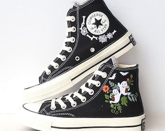 Embroidered Converse Chuck Taylor 1970s: Halloween Ghost & Pumpkin Shoes